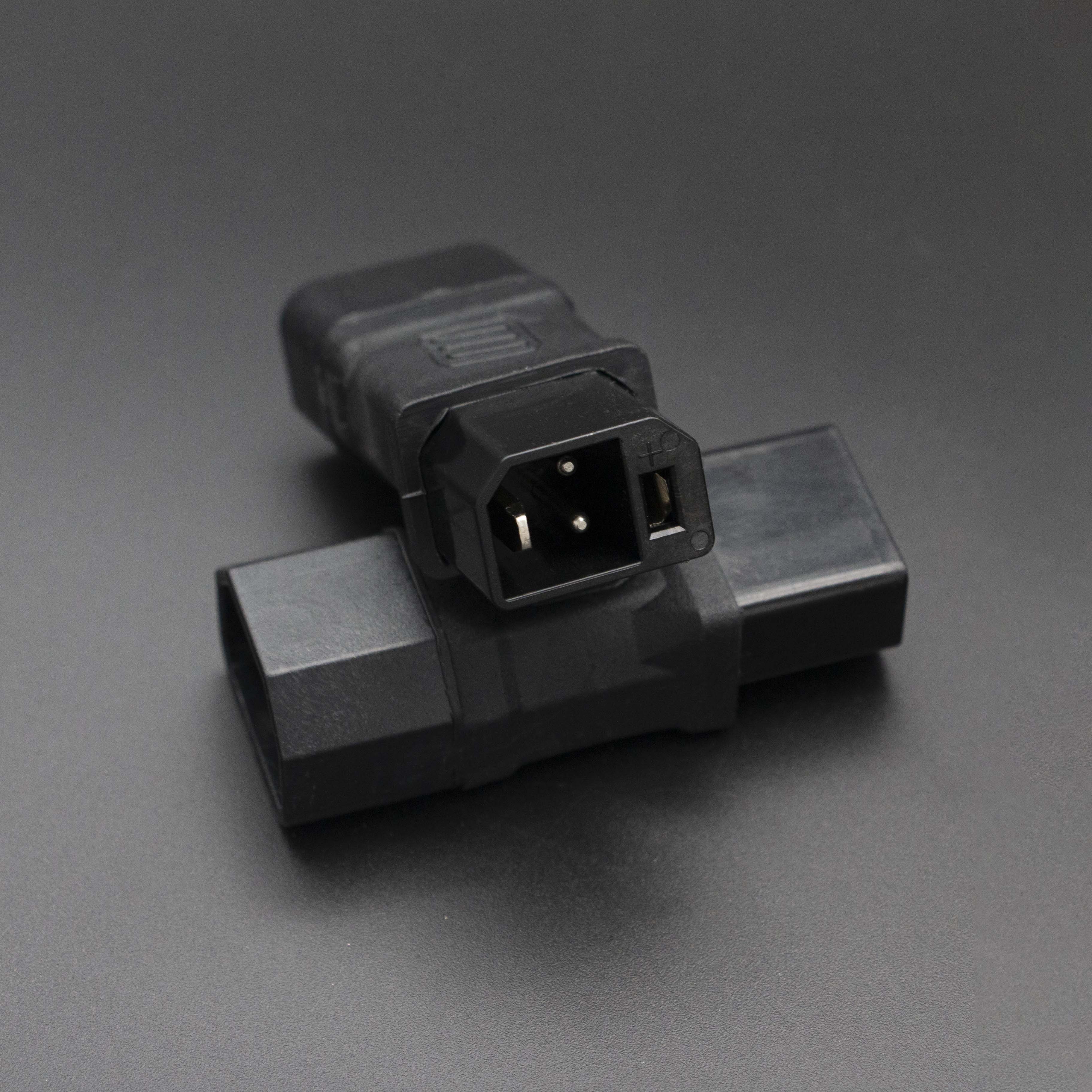 新国标电动车2+2充电口转接头电源线电瓶车充电器转换头品字插头 - 图1