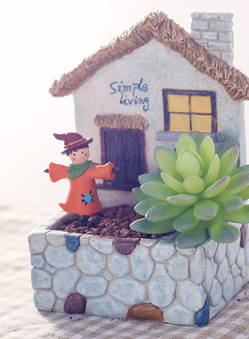 zakka杂货稻草人造景装饰摆件