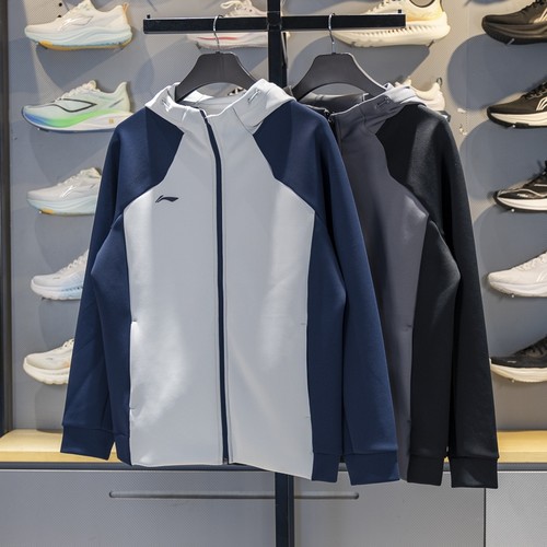 李宁男子外套2025秋季新款团购系列运动休闲开衫连帽卫衣AWDV779 - 图3