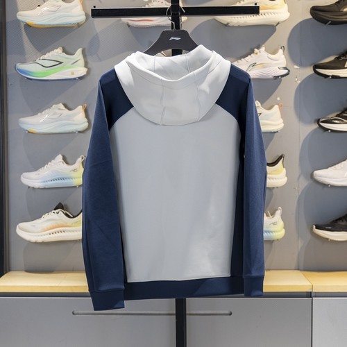 李宁男子外套2025秋季新款团购系列运动休闲开衫连帽卫衣AWDV779 - 图1