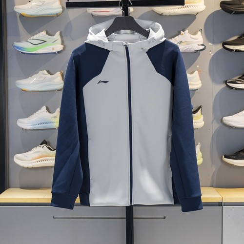 李宁男子外套2025秋季新款团购系列运动休闲开衫连帽卫衣AWDV779 - 图0