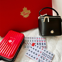 Tims Mahjong Tim Hortons2022 New Year Gift China Red Gold Maple Leaf Limited Mahjong Gift Box Suit