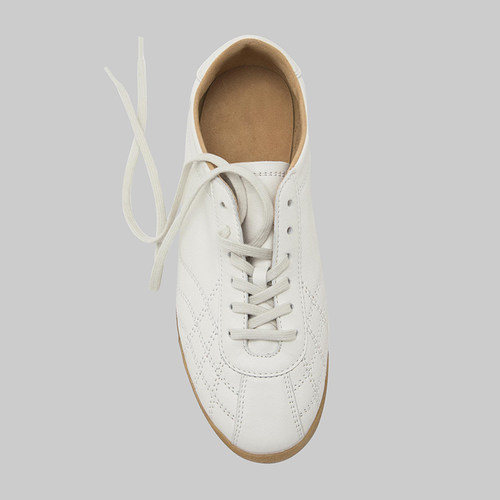 犀利哥MD女鞋 春季新款 系带小白鞋圆头休闲复古德训鞋平底运动鞋 - 图1