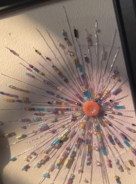 小红书同款串珠烟花相框手工DIY材料包创意桌面摆件送女朋友闺蜜