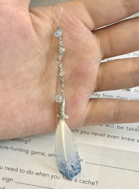 碎冰蓝羽毛球挂件diy串珠手工材料包钥匙扣送球搭子闺蜜对象礼物