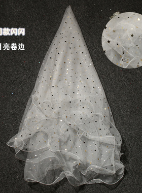 新款抖音闪闪亮闪头纱头饰