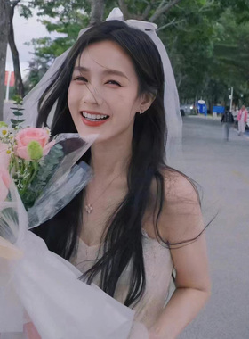 月下相恋头纱新娘结婚