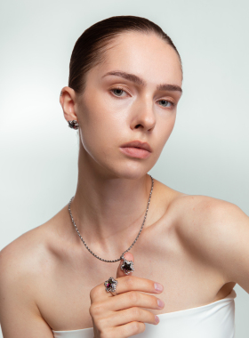 TWENTYONEAUGUST韩国设计师原创设计豹纹星星项链个性甜酷项链