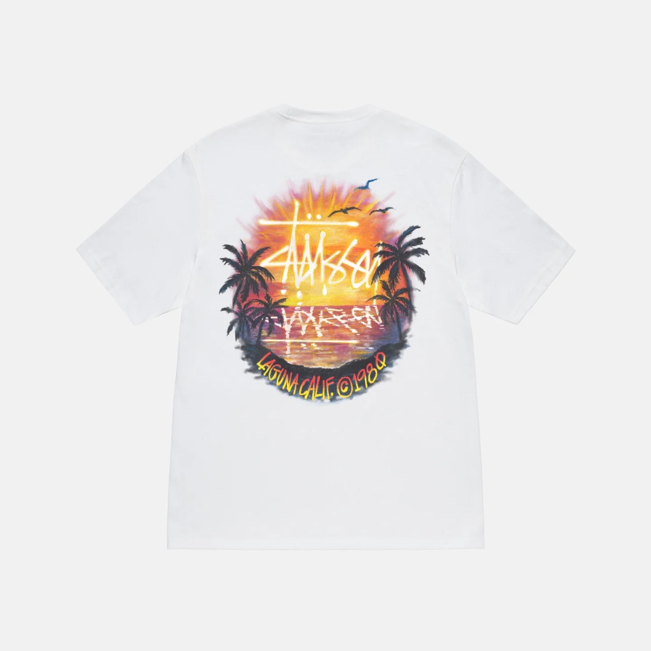 现货日本STUSSY SUNSET TEE海岛日落印花短袖T恤24新款 - 图0