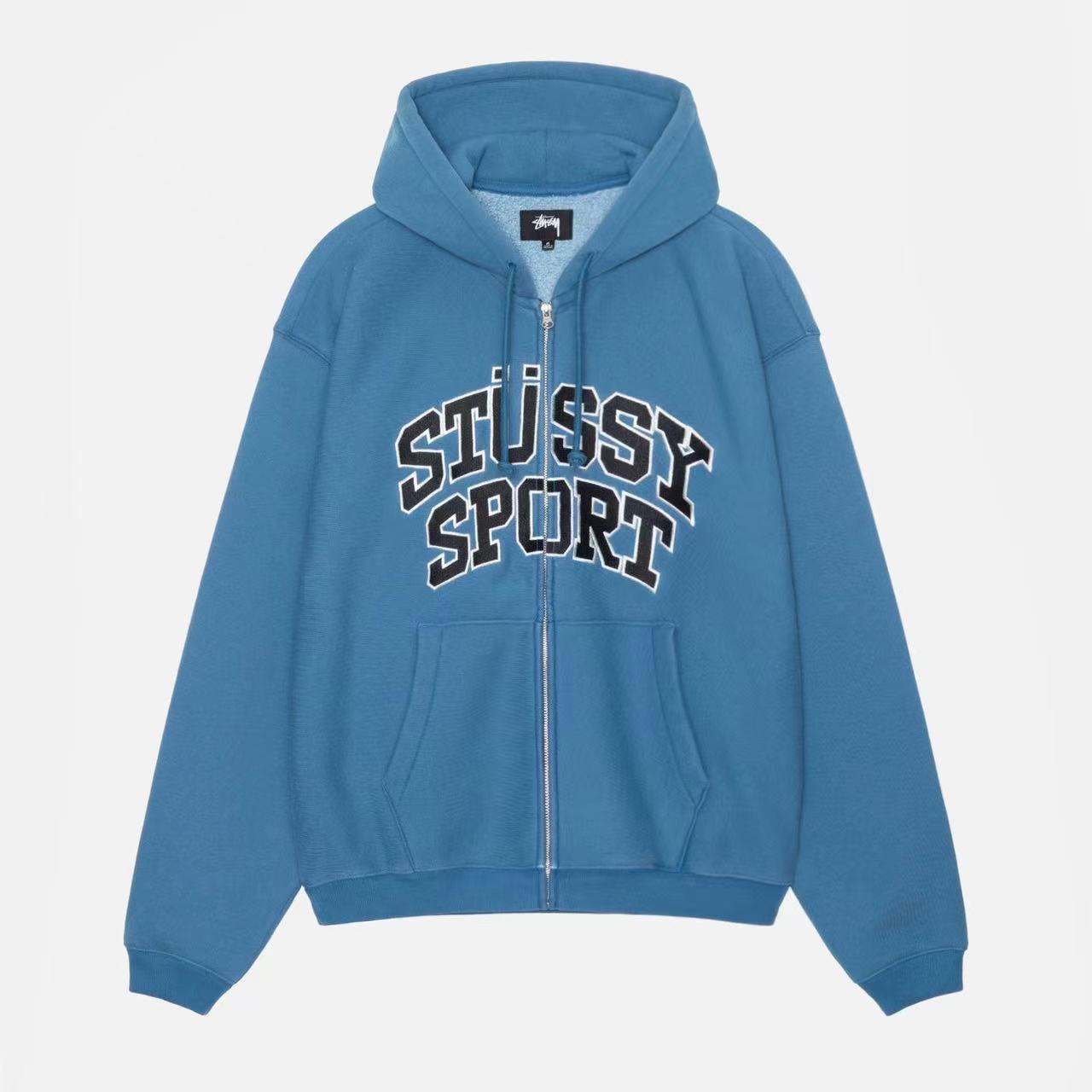 现货日本Stussy STÜSSY 运动拉链连帽衫男女款24ss - 图0