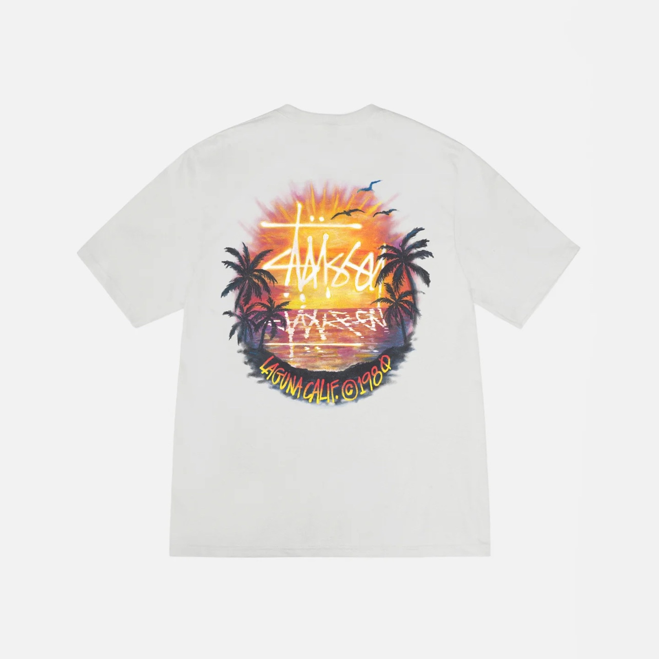 现货日本STUSSY SUNSET TEE海岛日落印花短袖T恤24新款 - 图1