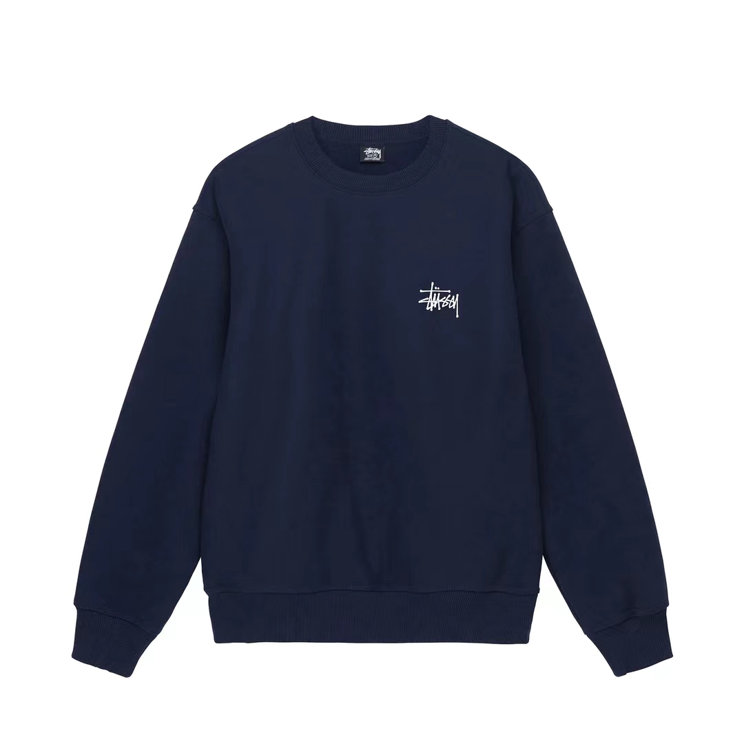 日本代购STUSSY 基础款经典款背后大logo圆领卫衣