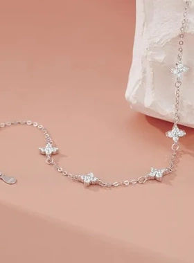 爆款手饰手环手链2025四叶草新款高级女小众设计感纯银满天星轻奢