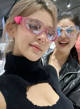 25新款韩版ins时尚爱心太阳镜网红个性y2k千禧风果冻软糖百搭墨镜