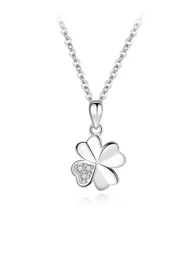 节日小众四叶草夏女镀礼物项链轻奢ins小众吊坠高级玫瑰金锁骨链