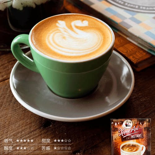 印尼进口火船爪哇拿铁速溶咖啡粉三合一奶咖奶香味特浓25包*3袋装 - 图2