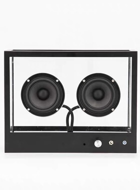 现代创意家居饰品创意透明亚克力金属低音炮音响简约蓝牙音箱摆件