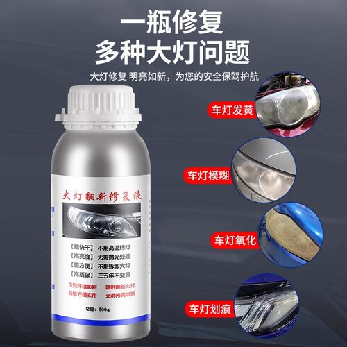 汽车大灯翻新修复液工具套装车灯划痕发黄清洗灯罩速亮镀膜抛光剂 - 图0
