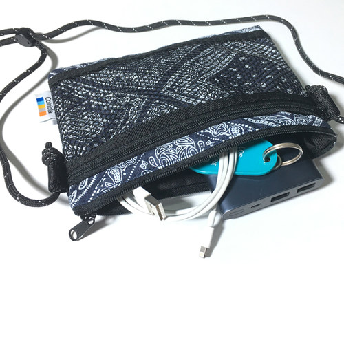 1S山系户外露营小斜挎单肩腰果花手机包Paisley Bandana Indigo潮 - 图2