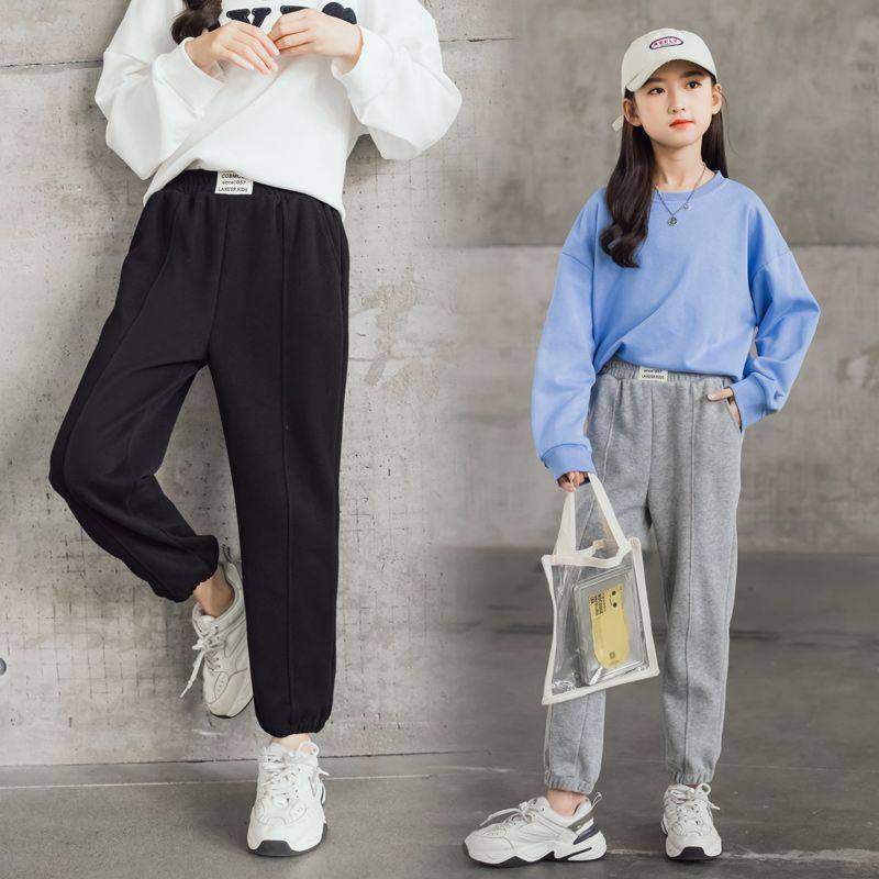 女童运动裤春秋新款百搭儿童休闲卫裤长裤中大童舒适宽松束脚裤子,淘宝优惠券,粉丝福利购,淘宝优惠卷