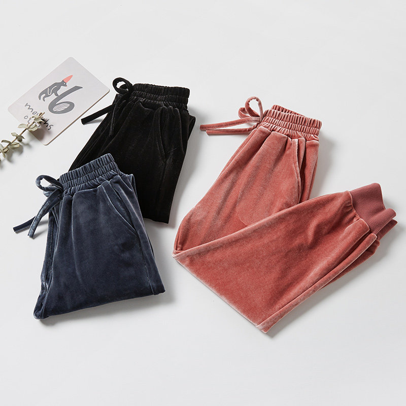 女童春秋裤子儿童休闲束脚裤中大童秋装洋气韩版金丝绒女孩运动裤,淘宝优惠券,粉丝福利购,淘宝优惠卷