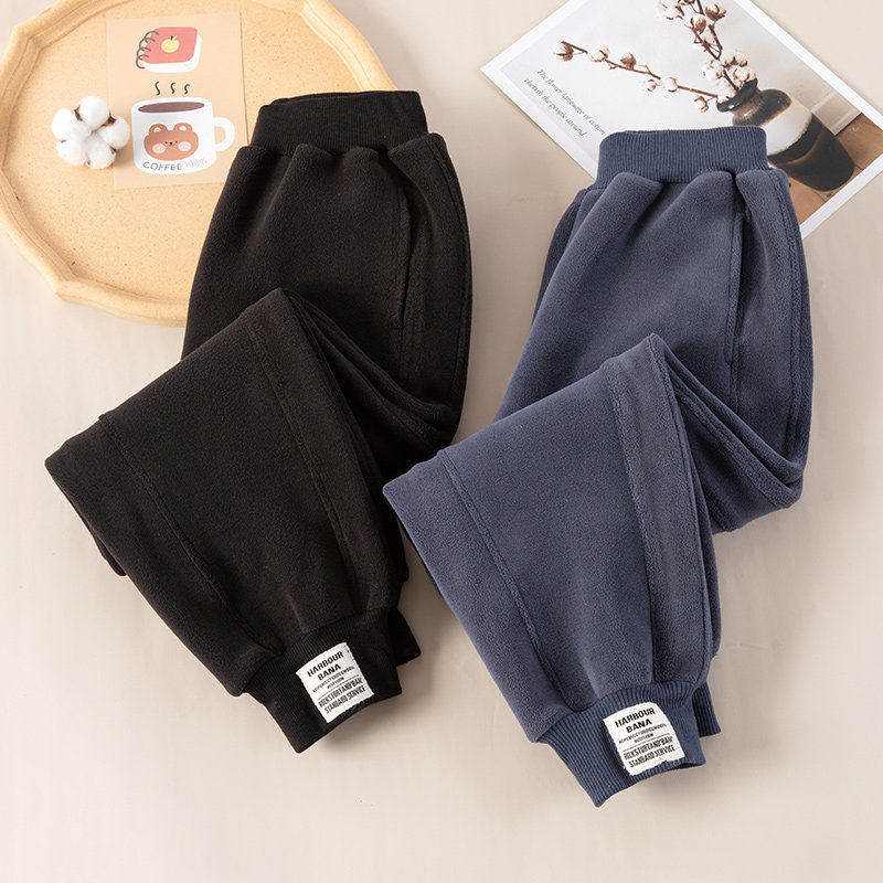 儿童裤子秋冬加绒保暖束脚裤男童女童加厚卫裤休闲简约运动裤长裤,淘宝优惠券,粉丝福利购,淘宝优惠卷
