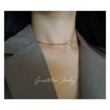 Минималистичная цепь, цепочка до ключиц, универсальный чокер, украшение-шарик, ожерелье, европейский стиль