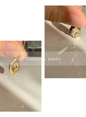 小众设计师熔岩锆石项链简约个性