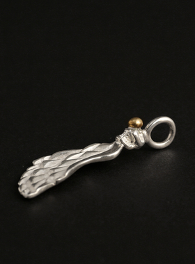 高山隆925纯银手工翅膀吊坠
