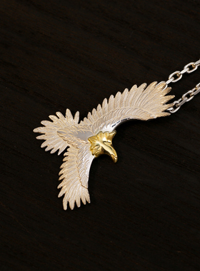 HB925纯银十字链手工老鹰项链