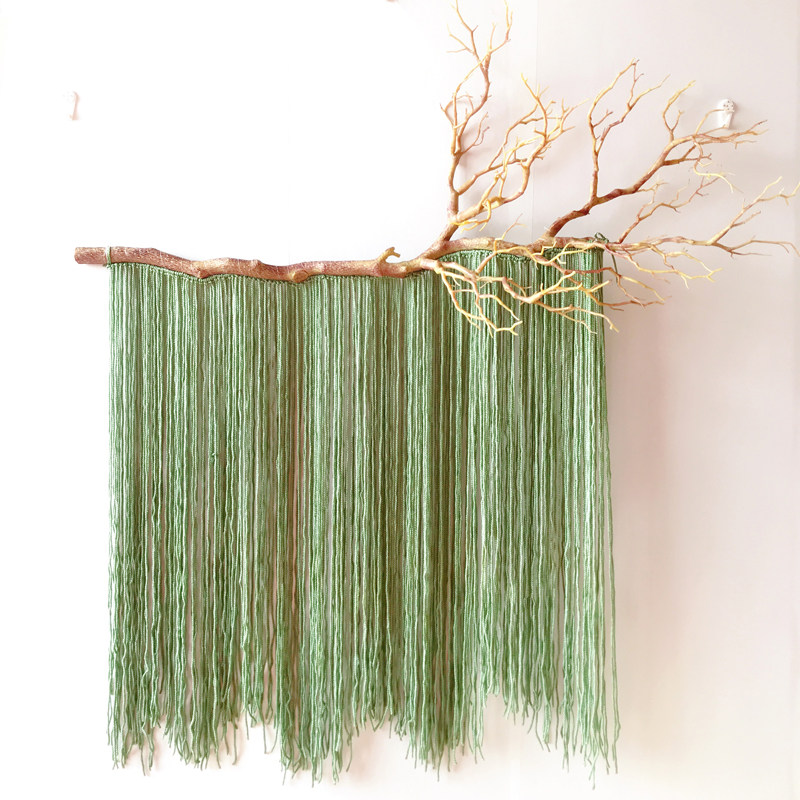 ins北欧手工编织染色挂毯古风饰品 民宿客厅卧室装饰挂布树枝壁毯,淘宝优惠券,粉丝福利购,淘宝优惠卷