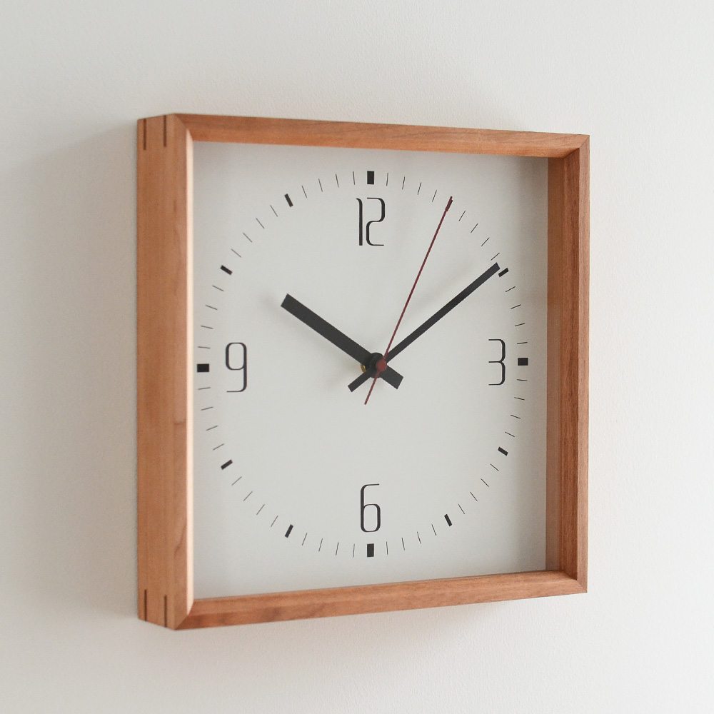 日本静音机芯中古风格日式时尚正方形实木挂钟客厅钟表餐厅石英钟 - 图2