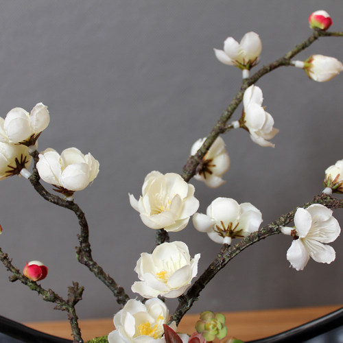 仿真花假花绢花梅花花艺套装客厅茶几电视柜花艺摆设软装饰品 - 图2