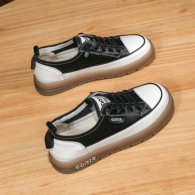 真皮小白鞋女士2025春秋新一脚蹬牛筋软底孕妇鞋懒人平底休闲板鞋,淘宝优惠券,粉丝福利购,淘宝优惠卷