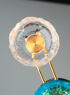 琉璃灯架供奉灯家用七星莲花烛台摆件供奉前长明灯透明酥油灯灯座