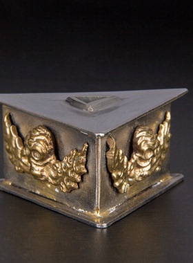 尼泊尔手工铁制金刚杵结缘 普巴橛三角架底座 宝杵结缘