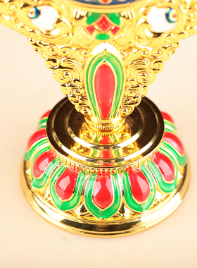 密宗合金彩绘七政宝佛前摆件