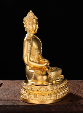 纯银镀金居家摆件无量寿佛