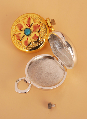 藏式嘎乌盒吊坠六字合金银色