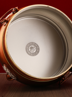 藏式尼泊尔吉祥红铜合金糌粑盒格桑花打酥油茶收纳罐家用摆件三足