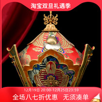 Nepal Import of Tibetan Buddhist Canopy Law Dressing Monk Hat Master Golden Yellow Tang Monk Hat Vluhat