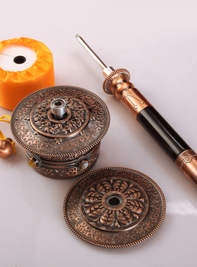 藏族转经简百字明手摇转轮经简合金莲师大自在手摇转轮家用大号