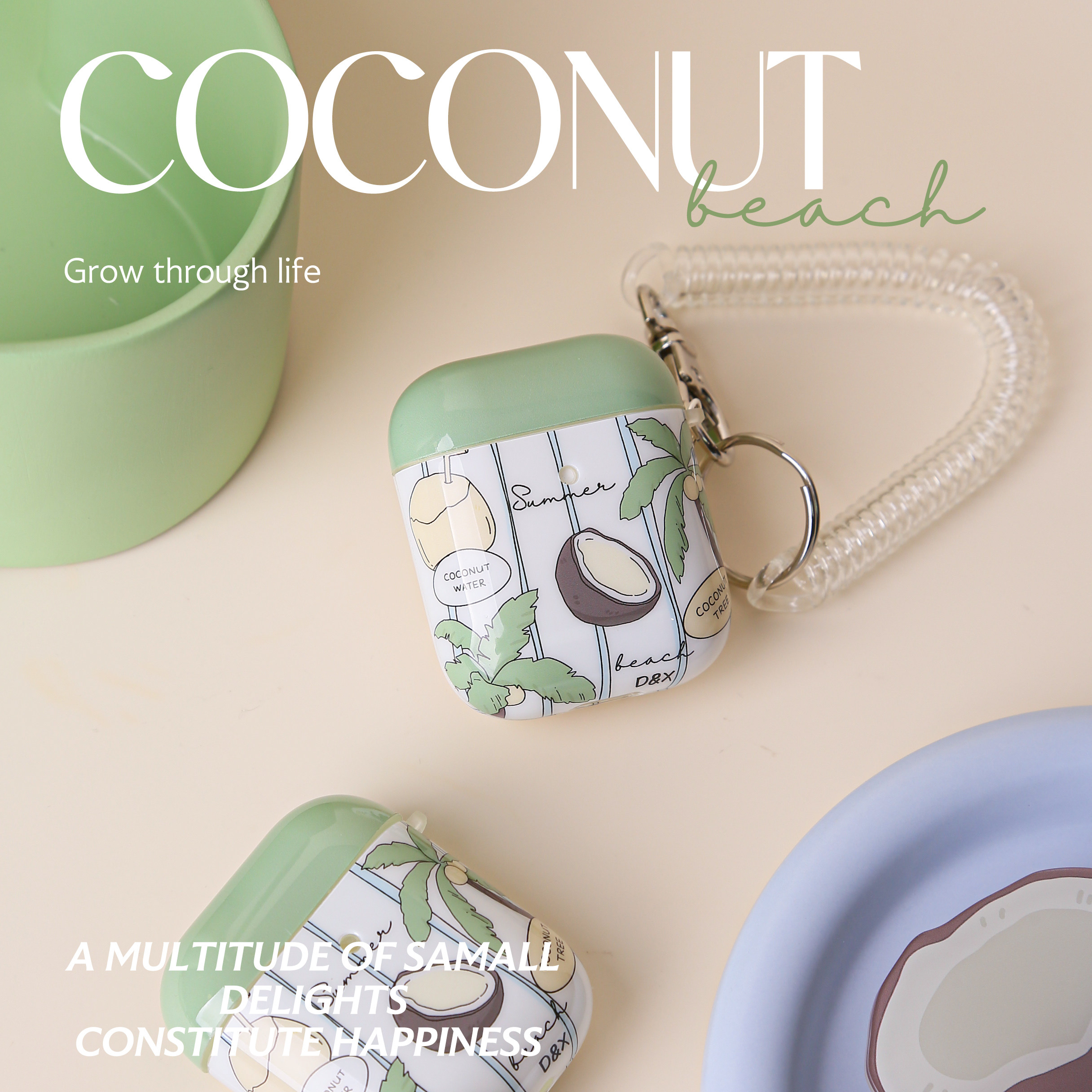 独与行原创椰子适用airPods一二三代耳机套pro硅胶软壳易拆卸小众,淘宝优惠券,粉丝福利购,淘宝优惠卷