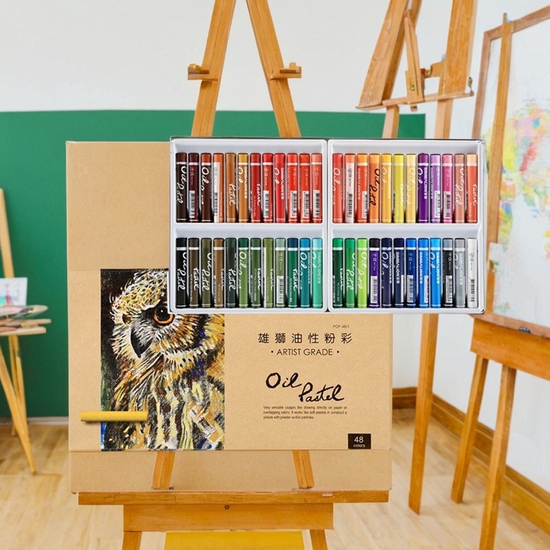 雄狮油性粉彩12/24/36/48/60色艺术家油性粉彩笔软蜡笔粉彩油画棒,淘宝优惠券,粉丝福利购,淘宝优惠卷