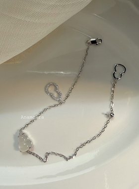 纯银天然玉石本命年平安葫芦手链