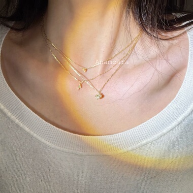 日系迷你超闪钥匙皇冠香水瓶项链