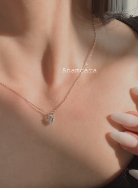 天然海蓝宝石水滴项链彩色天然石