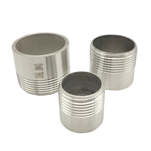 304/316L不锈钢单头丝外丝管接头单头牙焊接延长管丝2分4分6分2寸 - 图1