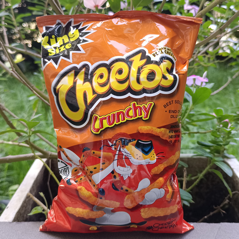 美国进口 Cheetos Puffs奇多 芝士青椒火辣味松脆玉米条零食 255g - 图0