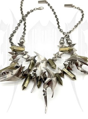 异形感矿石拼接项链iiimiii黄铜